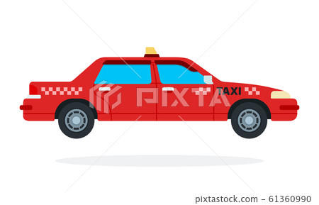 Red urban taxi vector flat isolated 61360990