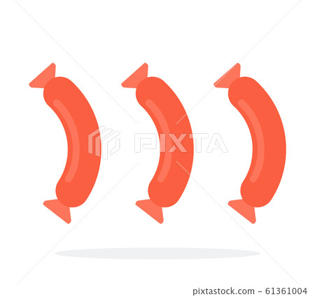 Three sausages on white vector flat isolated 61361004