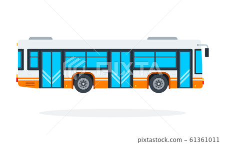 Municipal bus vector flat material design isolated object on white background. 61361011