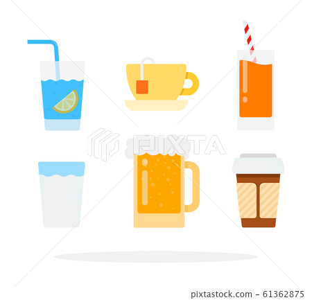 Drinks set vector flat material design isolated... - Stock Illustration ...