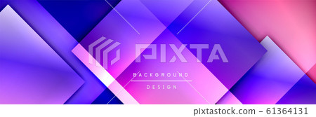 Square shapes composition geometric abstract background. 3D shadow effects and fluid gradients. Modern overlapping forms 61364131