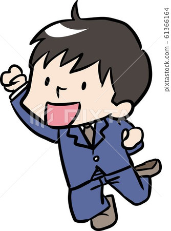 Jumping pleased man illustration Jumping pleased man illustration 61366164