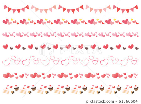 Heart decoration border set 61366604