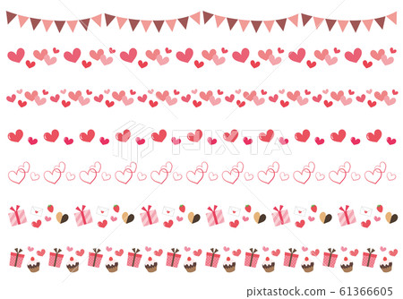 Heart decoration border set 61366605