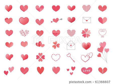 Set of various hearts 61366607