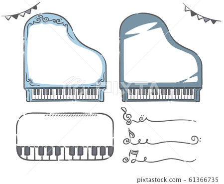 Music, notes and piano theme labels and frames 61366735
