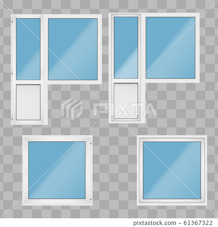 Set of PVC balcony window and door 61367322