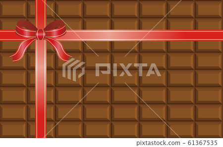 Valentine gift plate chocolate milk chocolate ribbon copy space background 61367535