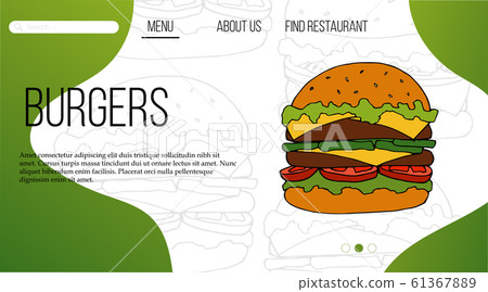 Fast food web site template. landing page design for website and mobile site. Fast food web site template. landing page design for website and mobile site. 61367889