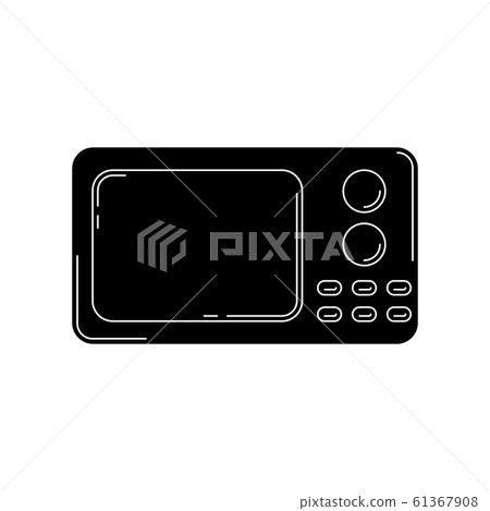 microwave oven silhouette. kitchen tool illustration for design and web. microwave oven silhouette. kitchen tool illustration for design and web. 61367908