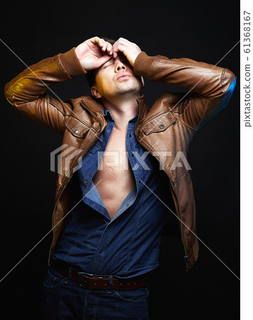 Fashionable young Man in Dance. sexy dancing  Boy 61368167