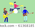 Illustration of a three-piece band 61368185