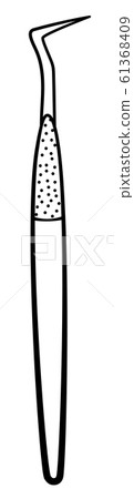 Dental probe for dentist in black lines on white Dental probe for dentist in black lines on white 61368409
