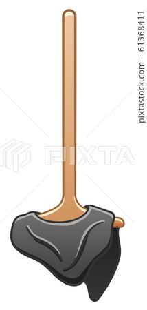 Cartoon isolated mop with rag for cleaning on Cartoon isolated mop with rag for cleaning on 61368411