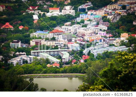 Tilt and shift miniature effect of buildings in Tilt and shift miniature effect of buildings in 61368625