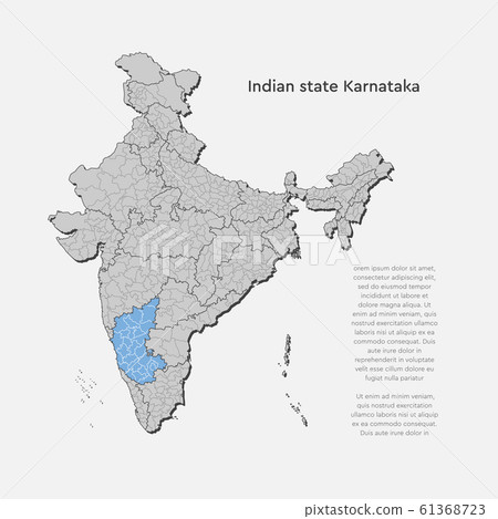 India country map and Karnataka state template 61368723