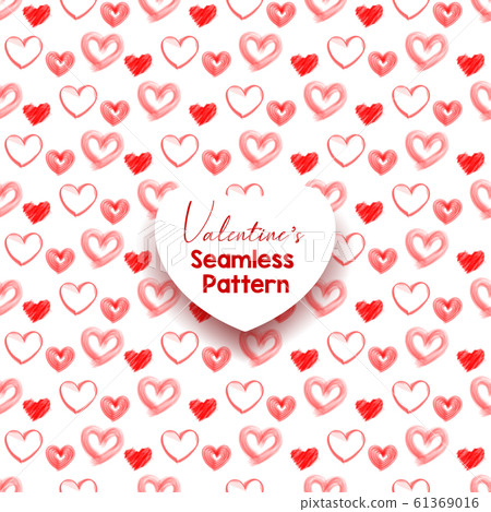 Set of heart seamless pattern background. Abstract and stylish decorative valentine day ornament. Vector illustration 61369016