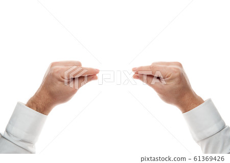 Man hands, grab gesture isolated on white Man hands, grab gesture isolated on white 61369426