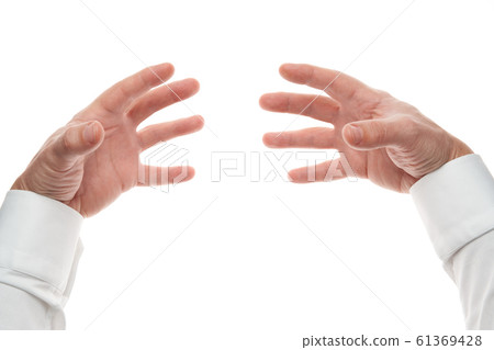 Man hands, grab gesture isolated on white Man hands, grab gesture isolated on white 61369428