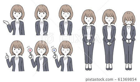 辦公室工作人員女人打手勢 辦公室工作人員女人打手勢 61369854