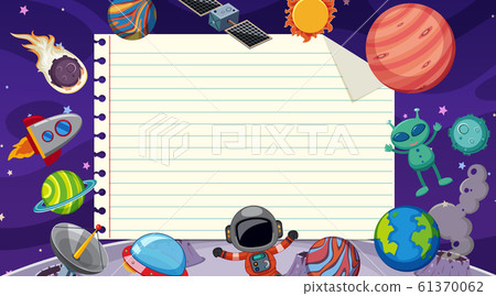 Border template with space theme in background Border template with space theme in background 61370062