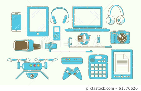 Modern Smart Gadgets, Digital Devices Vector Set 61370620