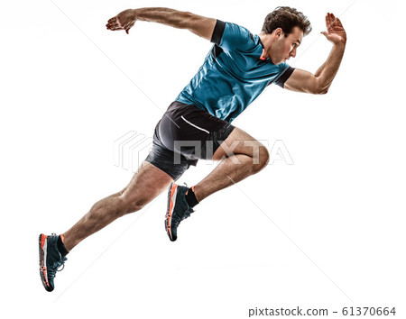 runner running jogger jogger young man isolated white background 61370664