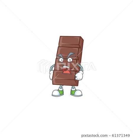 Chocolate bar cartoon character design having angry face Chocolate bar cartoon character design having angry face 61371349
