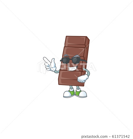Super cool chocolate bar character wearing black glasses 61371542