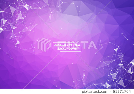 Purple Geometric Polygonal background molecule and - Stock Illustration ...