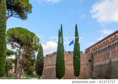 Fragment the Castel Sant'Angelo in Rome. The Fragment the Castel Sant'Angelo in Rome. The 61371717