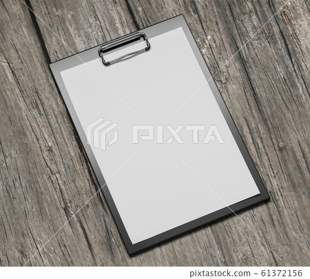 plastic clipboard with blank paper sheet isolated on wooden background 3d render illustration plastic clipboard with blank paper sheet isolated on wooden background 3d render illustration 61372156