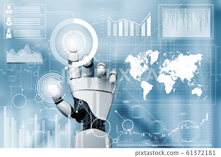 Futuristic robot artificial intelligence concept. 61372181