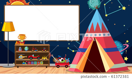 Children room with whiteboard and tent 61372381