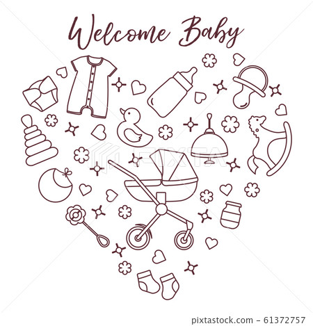 Newborn baby vector illustration Kid stuff, toys Newborn baby vector illustration Kid stuff, toys 61372757
