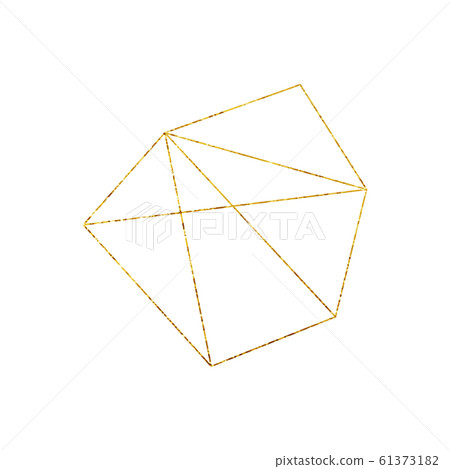 Gold Geometric Crystal Frame with Detailed... - Stock Illustration ...