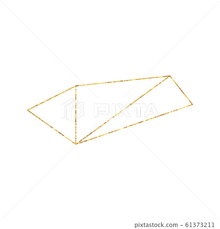 Gold Geometric Crystal Frame with Detailed Vector Foil Texture. Isolated Golden Textured Frame Gold Geometric Crystal Frame with Detailed Vector Foil Texture. Isolated Golden Textured Frame 61373211
