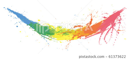 Calligraphy splash brush illustration colorful 61373622