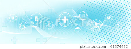Abstract health care banner template with flat icons. Healthcare medicine concept. Medical innovation technology pharmacy banner. Vector illustration Abstract health care banner template with flat icons. Healthcare medicine concept. Medical innovation technology pharmacy banner. Vector illustration 61374452