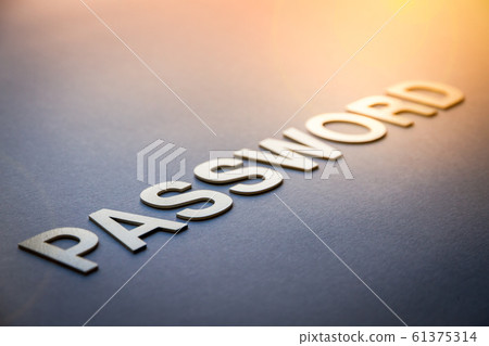 Word password written with white solid letters 61375314