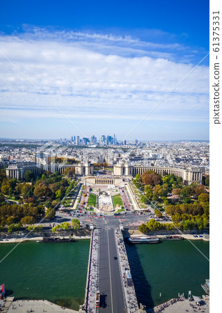 Aerial city view of Paris from Eiffel Tower, 61375331