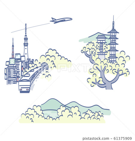 Travel image background material set 61375909