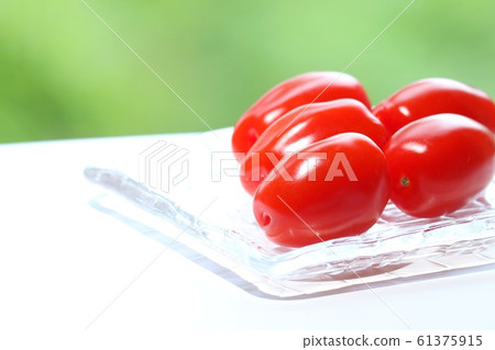 Slender mini tomatoes outdoors 61375915