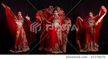 Indian beauty face big eyes with perfect wedding 61376070