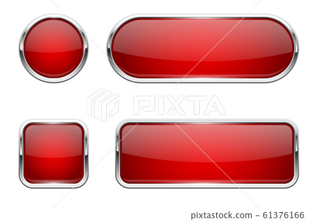 Web buttons. Red shiny icons with chrome frame Web buttons. Red shiny icons with chrome frame 61376166
