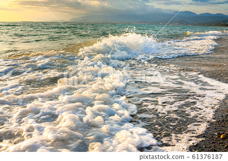 sea landscape with a sunset sea landscape with a sunset 61376187