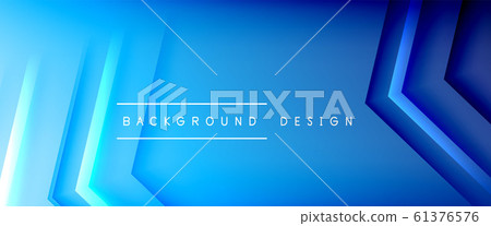 Arrow lines, technology digital template with shadows and lights on gradient background. Trendy simple fluid color gradient abstract background with dynamic straight shadow lines effect 61376576