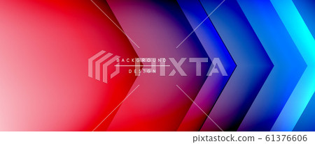 Arrow lines, technology digital template with shadows and lights on gradient background. Trendy simple fluid color gradient abstract background with dynamic straight shadow lines effect 61376606