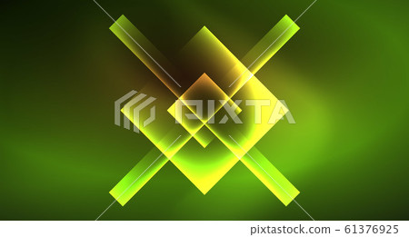 Shiny neon design square shape abstract background. Retro vector abstract design banner template 61376925