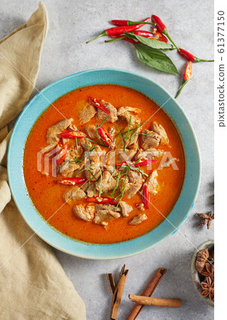 Dried red pork coconut curry, Thai cuisine. Dried red pork coconut curry, Thai cuisine. 61377150